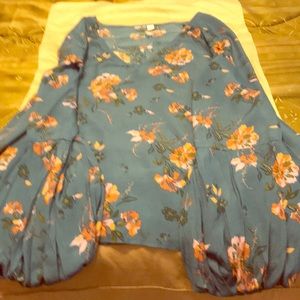 Blue Floral BP Blouse size Large